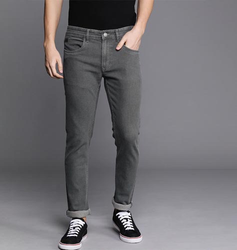 Men Grey Slim Fit Mid-Rise Clean Look Stretchable Jeans